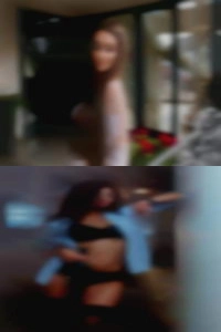 Naked woman with cunt and cums side by VA side