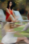 Horny women string topless